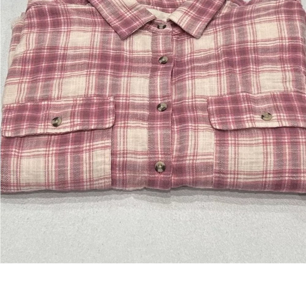 NWT Lucky Brand Women's Raw Edge Cropped Shirt - Picture 6 of 6
